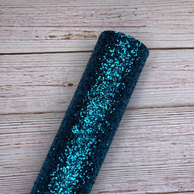 Aqua Solid Chunky Faux