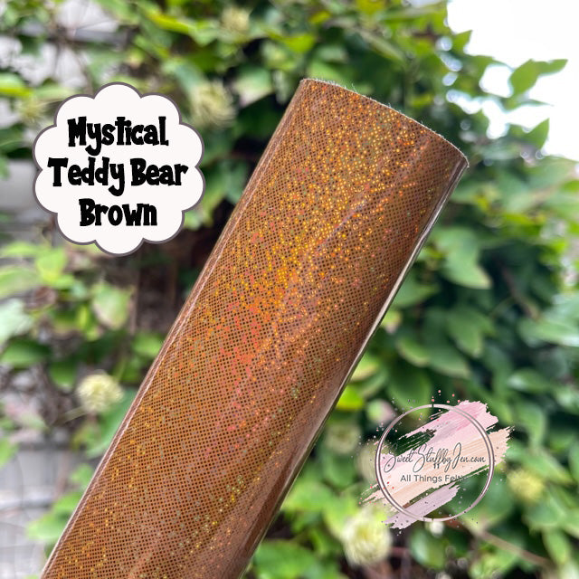 Mystical Teddy Bear Brown Embroidery Vinyl