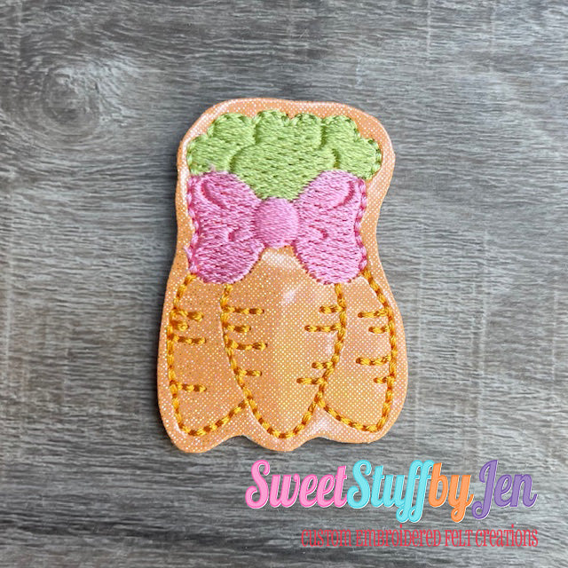 Carrot Bundle Bow Embroidery File