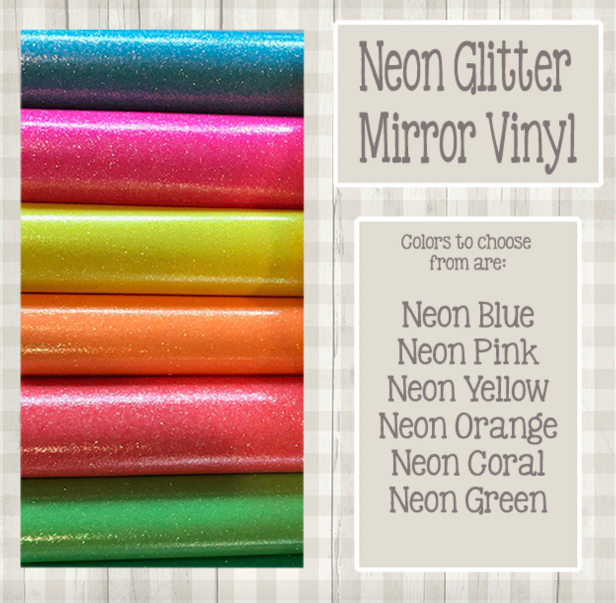 Mirror Neon Embroidery Vinyl