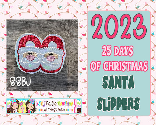 Santa Slippers 25 Days of Christmas 2023 Embroidery File