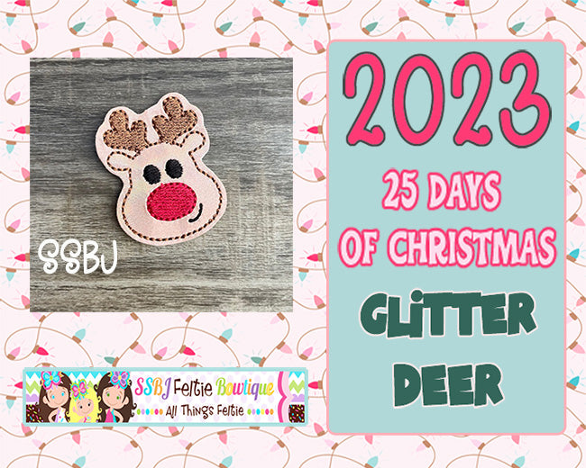 Glitter Deer 25 Days of Christmas 2023 Embroidery File