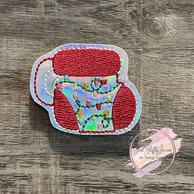 Christmas Lights Coffee Mug Embroidery File