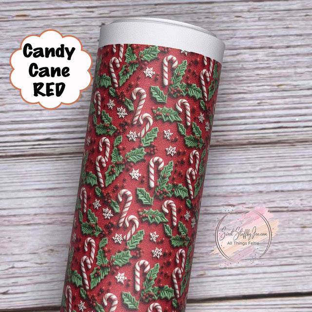 Candy Cane and Holly in RED Custom Print