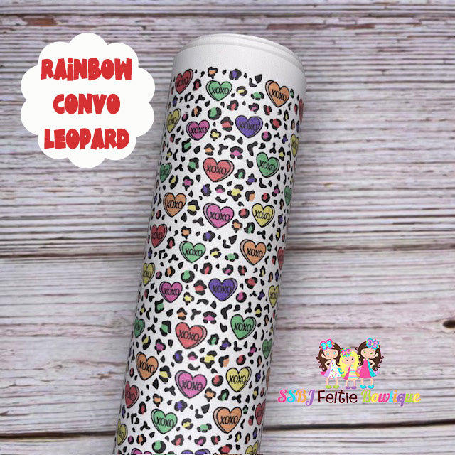 Rainbow Convo Hearts Leopard Custom Print