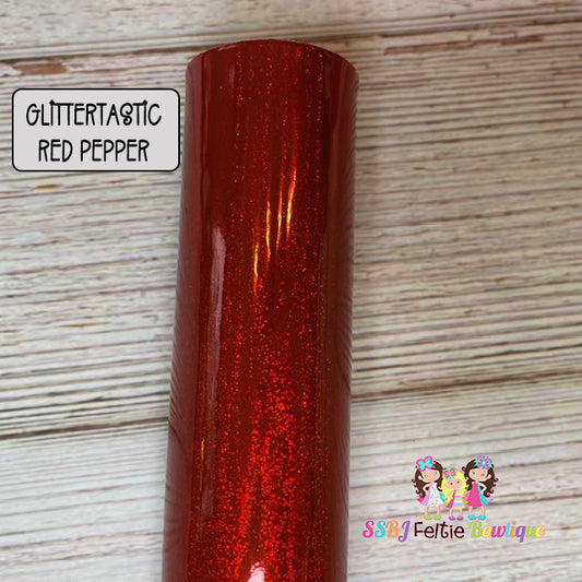 Glittertastic Red Pepper Faux Leather