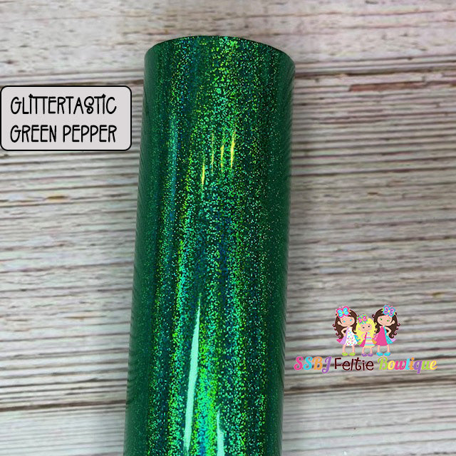 Glittertastic Green Pepper Faux Leather