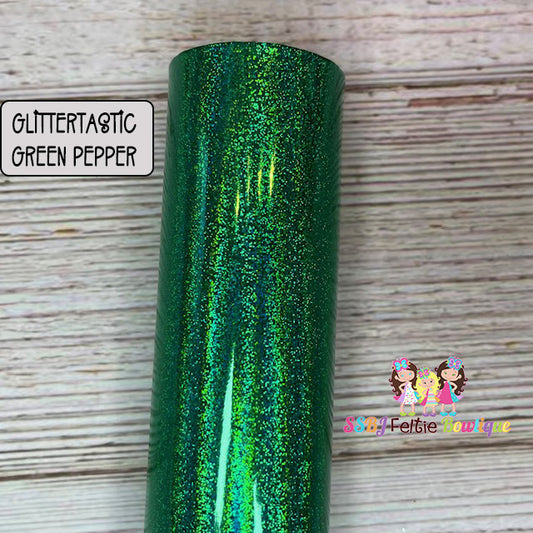 Glittertastic Green Pepper Faux Leather