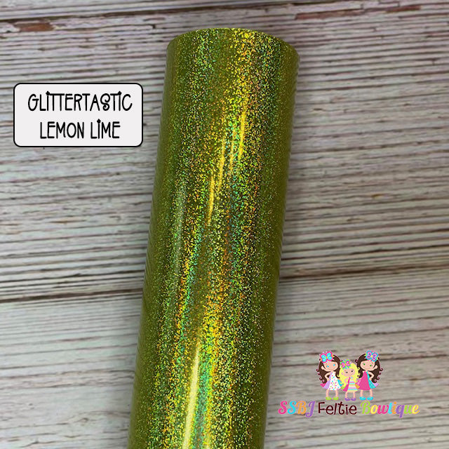 Glittertastic Lemon Lime Faux Leather