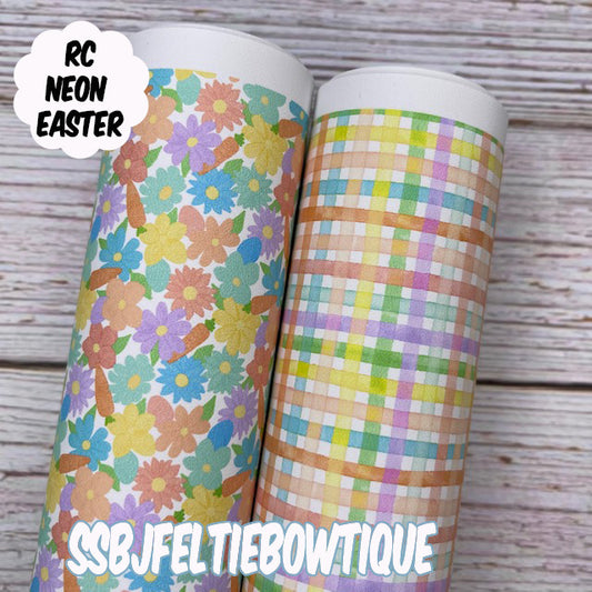 RC Neon Easter Floral & Plaid Custom Print