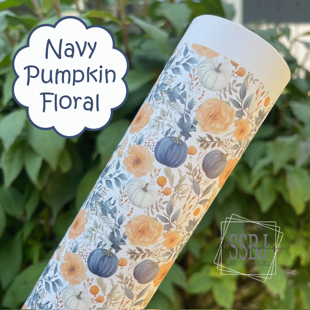 Navy Pumpkin Floral Custom Print