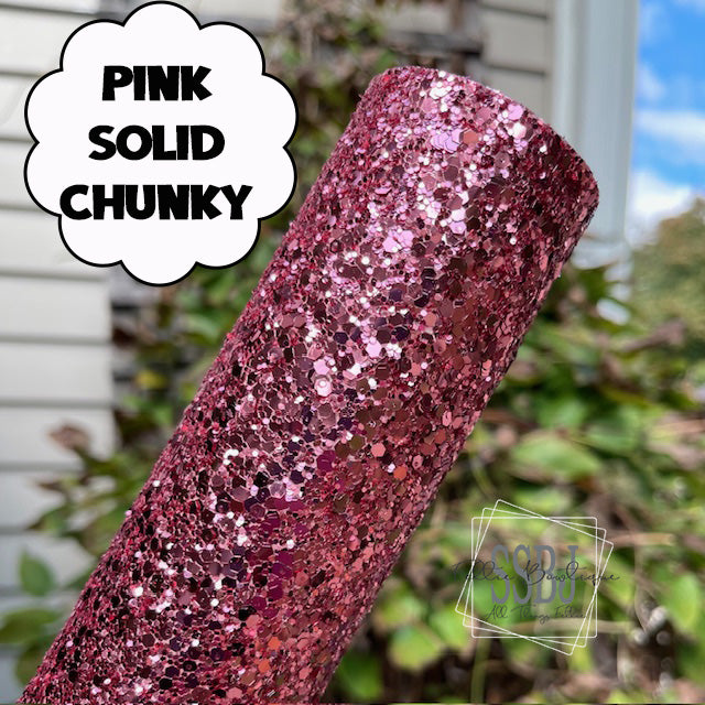 Pink Solid Chunky Faux