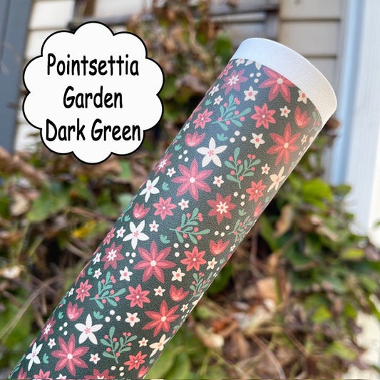 Poinsettia Garden Dark Green Custom Print