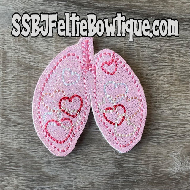 Floating Hearts Lung Embroidery File