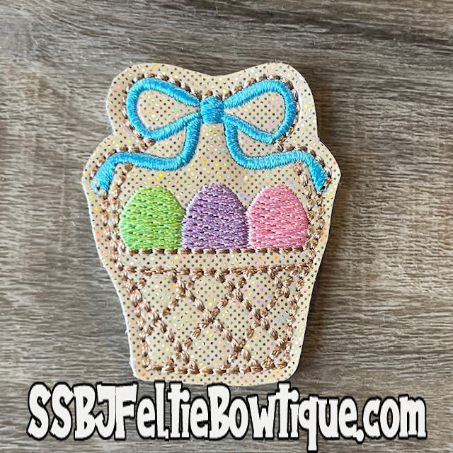 Triple Ribbon Egg Basket Embroidery File