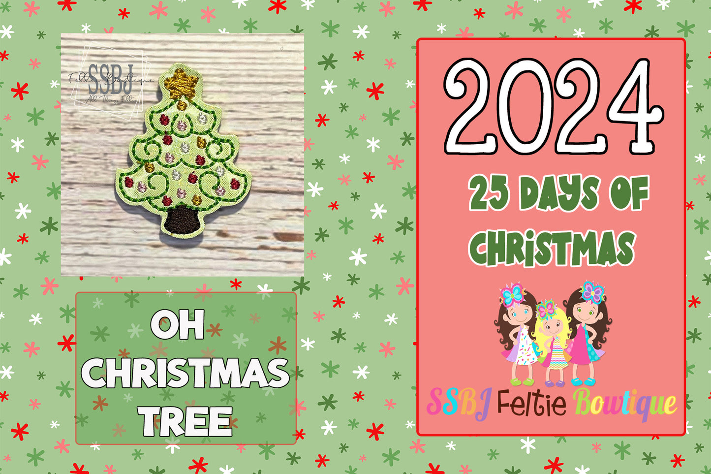 OH Christmas Tree 25 Days of Christmas 2024 Embroidery File