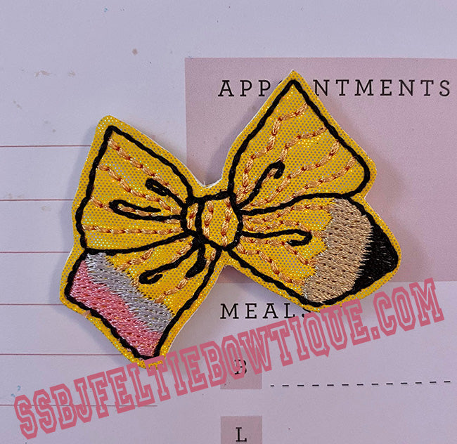 Pencil Bow Embroidery File