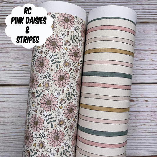 RC Pink Daisies & Stripes Custom Print