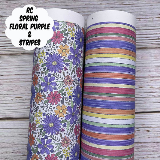 RC Spring Floral Purple & Stripes Custom Print