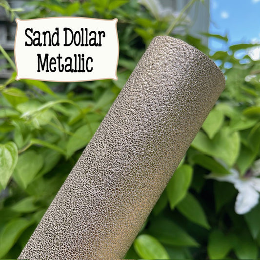 Sand Dollar Metallic Faux Leather Embroidery Vinyl