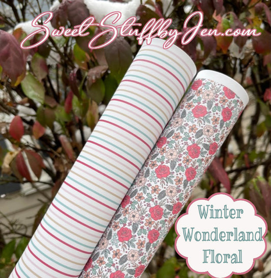 Winter Wonderland Floral & Stripe Custom Print